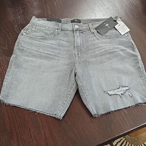Men's Distressed Gray Jean Shorts